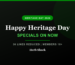 Herb Shack Heritage Day banner: happy Heritage Day, specials on now, 36 lines reduced, members 18 and over